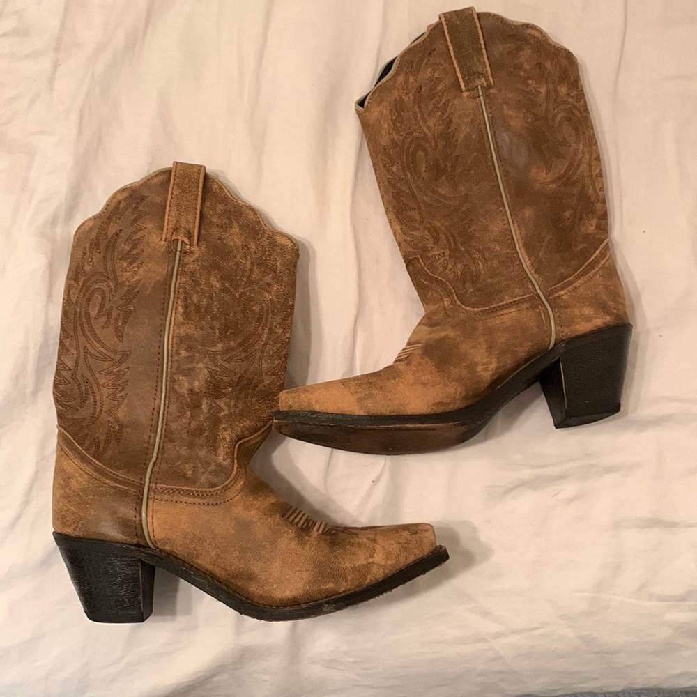 Sold Genuine leather cowboy boots, worn twice